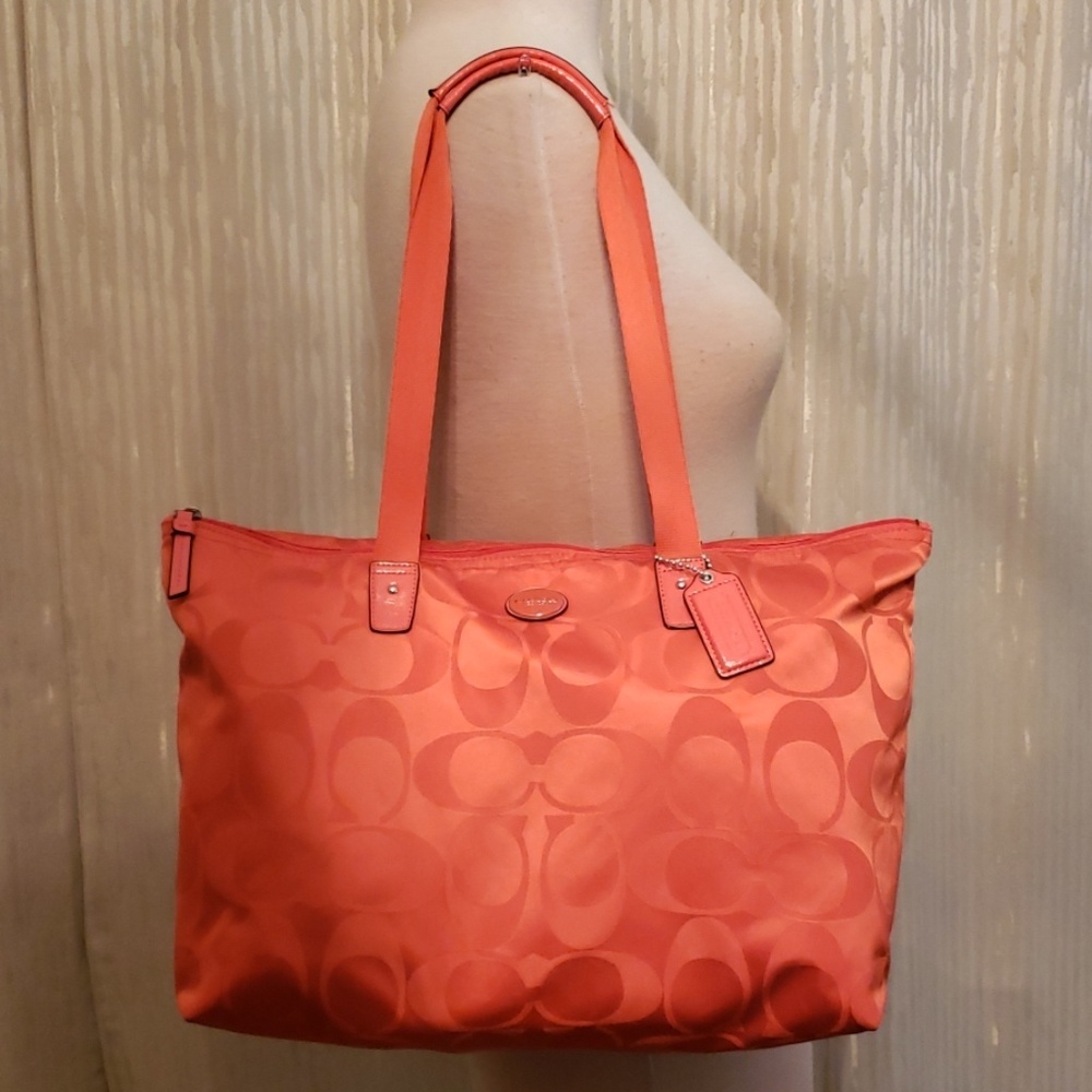 AUTHENTIC COACH TOTE LG BRILLIANT ORANGE